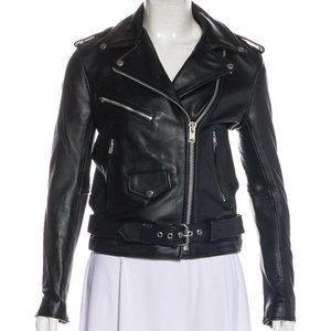 Understated Leather black motorcycle jacket XS